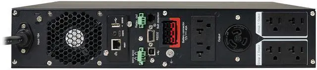 Alt view image 2 of 11 - Tripp Lite series SmartOnline 2000VA 1800W 120V Double-Conversion UPS - 7 Outlets, Extended Run, Network Card Included, LCD, USB, DB9, 2U Rack/Tower (SU2200RTXLCDN)