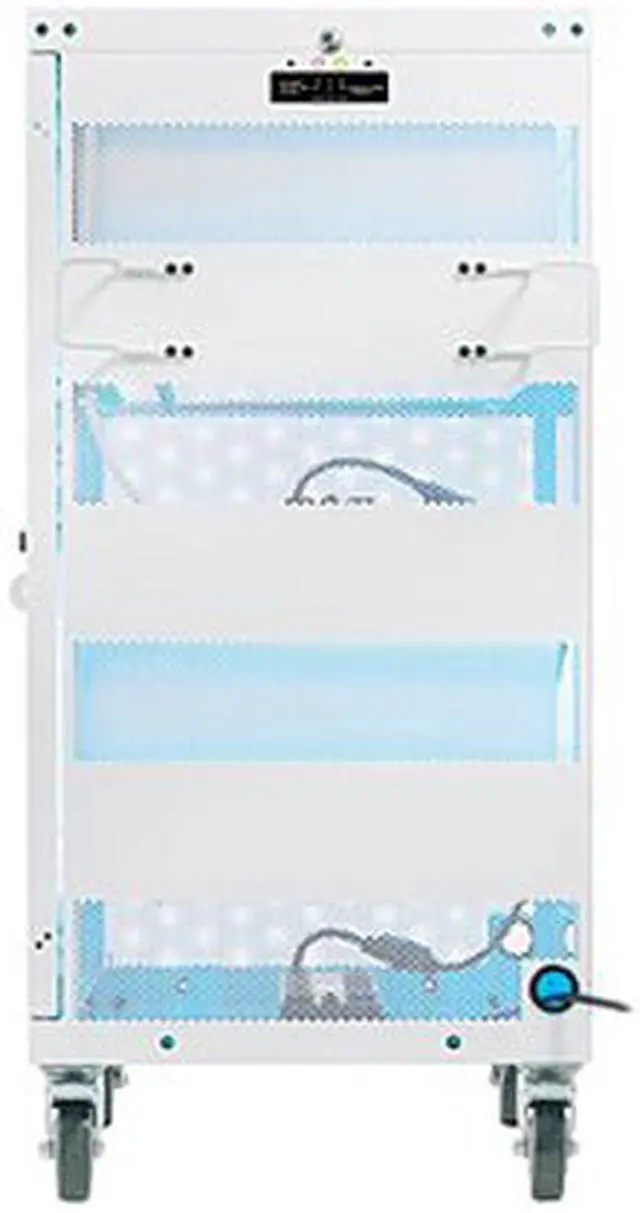 Alt view image 3 of 5 - Tripp Lite CSC32ACWHG Multi-Device UV Charging Cart, Hospital-Grade, 32 AC Outlets, Laptops, Chromebooks, Antimicrobial