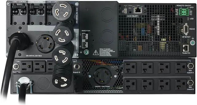 Alt view image 4 of 8 - TRIPP LITE SU6KRT3UTF 6000 VA 6000W 18 Outlets 208/240V On-Line UPS, Unity Power Factor with 120V Transformer, Hardwire/L6-30P Input