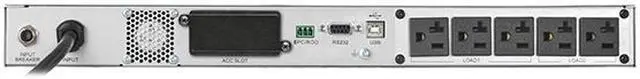 Alt view image 3 of 3 - TRIPP LITE SU2000LCD1U 120V 2000VA 1600W Double-Conversion UPS - 5 Outlets, Card Slot, LCD, USB, DB9, 1U Rack
