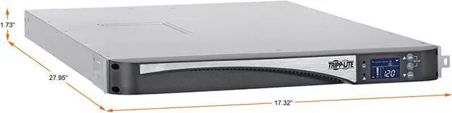 Alt view image 2 of 3 - TRIPP LITE SU2000LCD1U 120V 2000VA 1600W Double-Conversion UPS - 5 Outlets, Card Slot, LCD, USB, DB9, 1U Rack