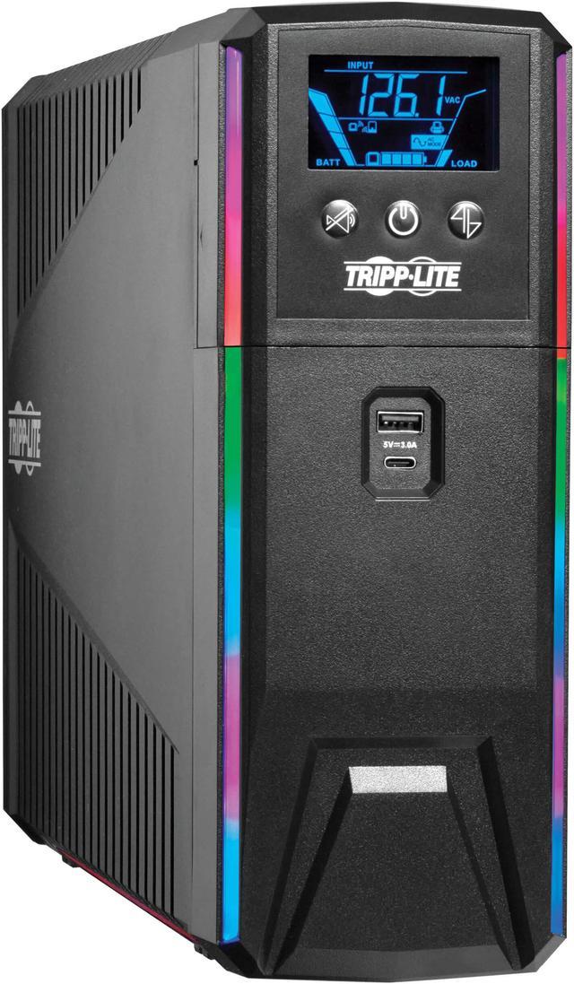 TRIPP LITE SMART1500PSGLCD Line-Interactive 1500VA 900W 120V Pure Sine Wave  Gaming UPS Battery Backup LCD, AVR, RGB LEDs, USB Charging, Power Saving 