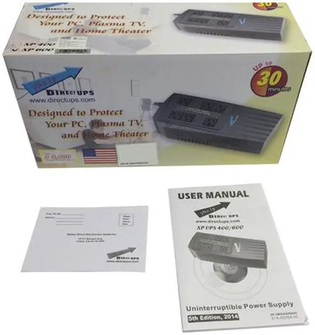 Alt view image 2 of 2 - DirectUPS XP Series XP400 400 VA 200 Watts 6 Outlets UPS