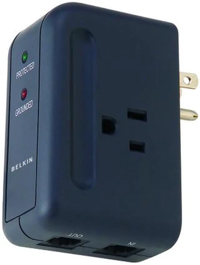 Alt view image 2 of 6 - BELKIN F9H220-TVL 2 Outlets 1045 joule Travel Surge Suppressors with Hidden Swivel Plug