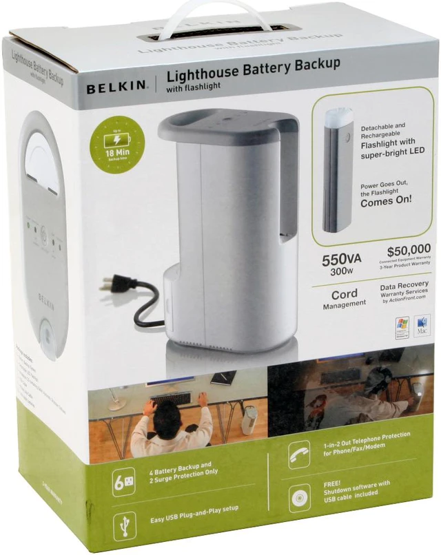 BELKIN BU305500-USB Battery Backup with Flashlight - Newegg.com