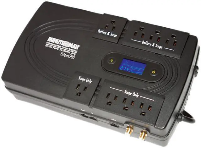 Main image of MINUTEMAN EN900 900VA 500W Four UPS outlets and four surge-only outlets Outlets 900 VA Stand-by UPS with 8 outlets UPS