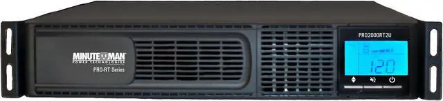Main image of Minuteman PRO-RT PRO2000RT2U 2000VA Tower/Rack/Wall Mountable UPS - 2U Tower/Rack/Wall Mountable - 4 Minute Stand-by - 120 V AC Input - 120 V AC Output-6 x NEMA 5-15/20R, 1 x NEMA L5-20R Receptacle(s)