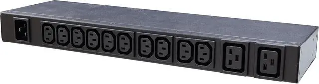 Main image of Minuteman OEPD2024IECHW OEPD Series: 208VAC, 20-amp capacity, generic power distribution unit (PDU) w/o Minuteman label, (12) front/(12) back IEC320 outlets, 6-foot input cord with hardwire connection, 1U/0U horizontal or vertical mounting,