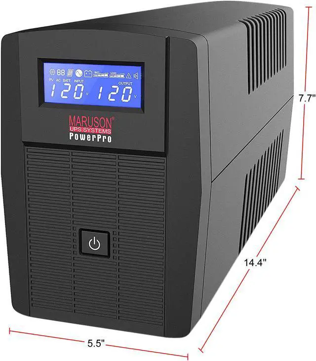 Alt view image 3 of 5 - MARUSON 2000VA UPS Battery Backup and Surge Protector, 1200W, 8 Outlets, Line Interactive, AVR, cTUVus, PRO-2000LCD