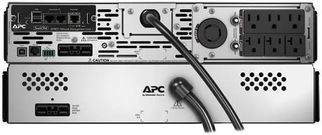 Alt view image 7 of 7 - APC UPS, 3000 VA Smart-UPS Sine Wave UPS Battery Backup with Extended Run Option, Network Management Card, 2U Rackmount/Tower Convertible, Line-Interactive, 120V (SMX3000RMLV2UNC)
