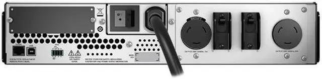 Alt view image 3 of 3 - APC SMT3000RMT2U Smart-UPS, Line Interactive, 3kVA, Rackmount 2U, 208V, 2x NEMA L6-20R outlets, SmartSlot, AVR, LCD