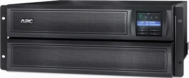 Main image of APC UPS, 2000 VA Smart-UPS Sine Wave, Short Depth UPS Battery Backup with Extended Run Option, Tower/4U Rack Convertible, Line-Interactive, 120V (SMX2000LV)