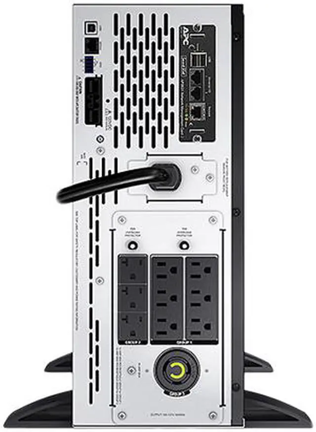 Alt view image 5 of 12 - APC SMX3000LVNC UPS, 3000 VA Smart-UPS Sine Wave, Short Depth UPS Battery Backup with Extended Run Option, Network Management Card, Tower/4U Rack Convertible, Line-Interactive, 120V