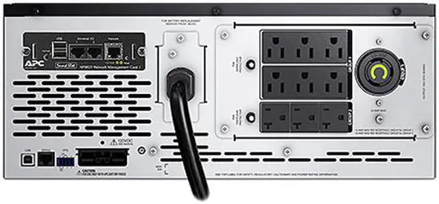Alt view image 9 of 12 - APC SMX3000LVNC UPS, 3000 VA Smart-UPS Sine Wave, Short Depth UPS Battery Backup with Extended Run Option, Network Management Card, Tower/4U Rack Convertible, Line-Interactive, 120V