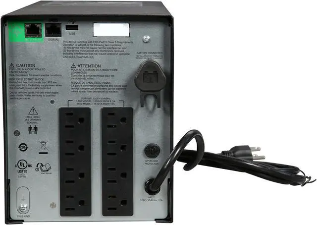 Alt view image 7 of 7 - APC SMC1000C 1000 VA 600 Watts 8 Outlets Pure Sinewave Smart-UPS with SmartConnect (Replaces SMC1000)