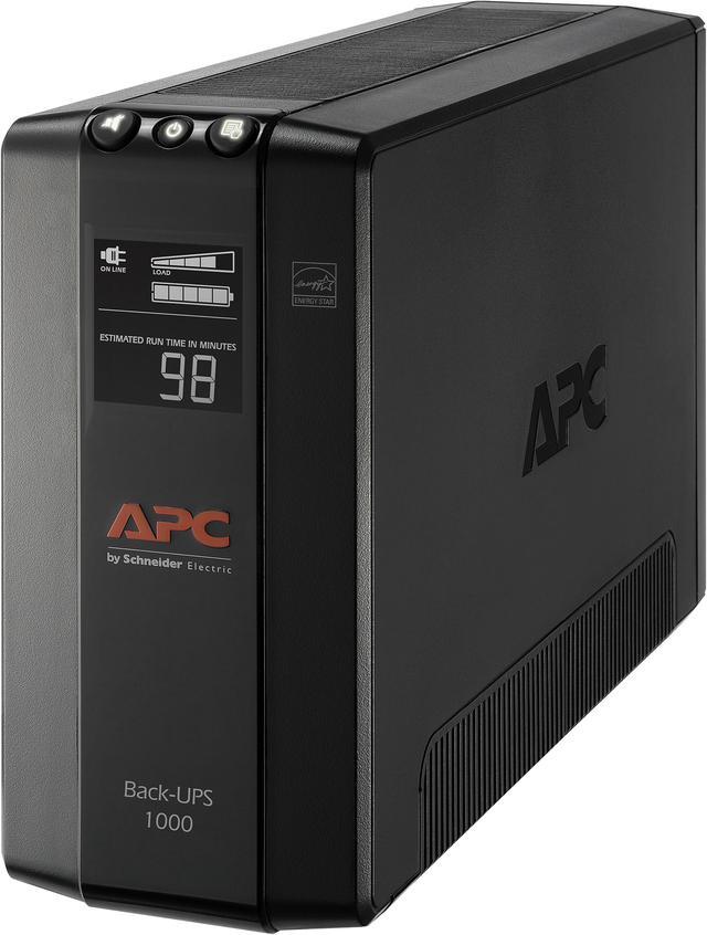 Main image of APC BX1000M Back-UPS 1000, Compact Tower, 1000VA, 120V, AVR, LCD, 8 NEMA outlets (4 surge) - Tower - AVR - 12 Hour Recharge - 4.30 Minute Stand-by - 120 V Input - 120 V AC Output -4 x NEMA 5-15R Surge