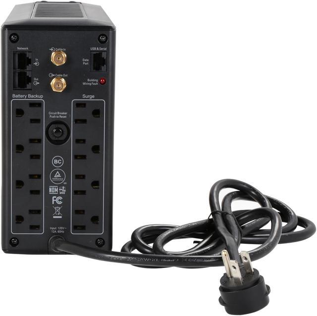 Alt view image 7 of 9 - APC BX1000M Back-UPS 1000, Compact Tower, 1000VA, 120V, AVR, LCD, 8 NEMA outlets (4 surge) - Tower - AVR - 12 Hour Recharge - 4.30 Minute Stand-by - 120 V Input - 120 V AC Output -4 x NEMA 5-15R Surge