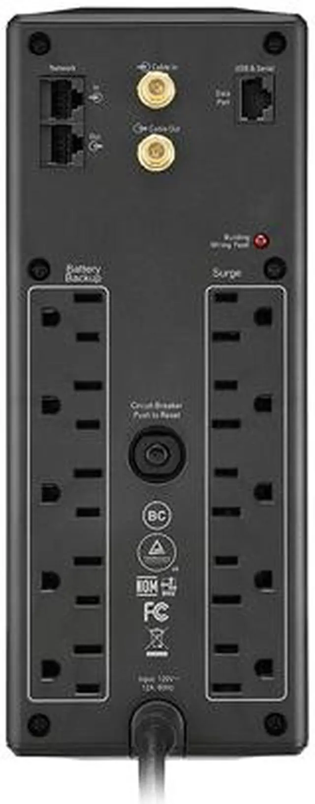 Alt view image 5 of 6 - APC BX1500M Back-UPS Pro, 1500VA, Tower, 120V, 10 NEMA 5-15R outlets, AVR, LCD - Tower - 16 Hour Recharge - 3 Minute Stand-by -120 V Input-120 V AC Output -5 x NEMA 5-15R,5xNEMA 5-15R Surge Receptacle