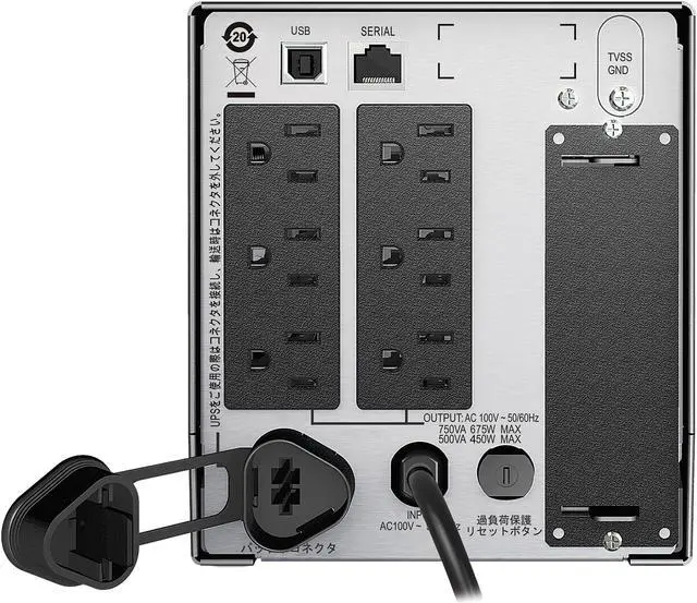Alt view image 3 of 3 - APC Smart-UPS SMT750J 750 VA 500 Watts 6 Outlets UPS