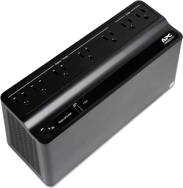 Alt view image 8 of 17 - APC BE600M1 Back-UPS 600VA, 120V, 1 USB charging port, 7 NEMA outlets (2 surge) - Tower - 10 Hour Recharge - 3.20 Minute Stand-by - 120 V Input - 120 V AC Output
