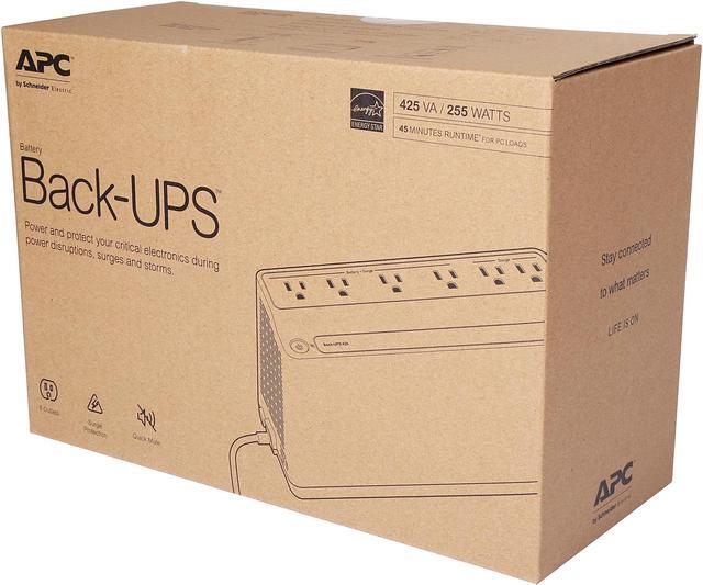 Alt view image 5 of 7 - APC BE425M Battery Back-UPS  6 Outlets, 425VA, 120V - Tower - 8 Hour Recharge - 3 Minute Stand-by - 120 V AC Input - 120 V AC Output - 6 x NEMA 5-15R - Power Protection