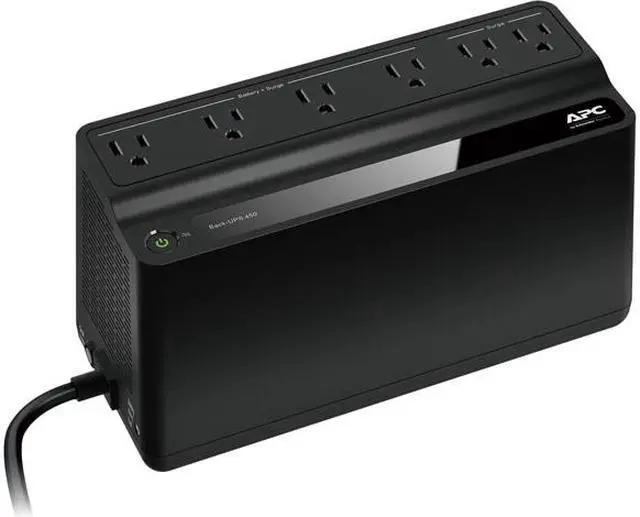 Main image of APC BN450M UPS 450VA, 120V, 6 NEMA outlets (2 surge), Battery is not user replaceable - 8 Hour Recharge - 120 V Input - 120 V AC Output - Square Wave - 2 x NEMA 5-15R Surge, 4 x NEMA 5-15R Receptacle