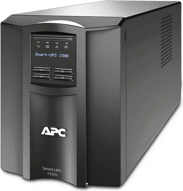 Main image of APC SMT1500C Smart-UPS, Line Interactive, 1500VA, Tower, 120V, 8x NEMA 5-15R outlets, SmartConnect Port+SmartSlot, AVR, LCD