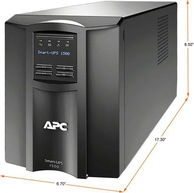 Alt view image 3 of 4 - APC SMT1500C Smart-UPS, Line Interactive, 1500VA, Tower, 120V, 8x NEMA 5-15R outlets, SmartConnect Port+SmartSlot, AVR, LCD