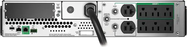 Alt view image 4 of 6 - APC SMT2200RM2UC Smart-UPS, Line Interactive, 2200VA, Rackmount 2U, 120V, 6x NEMA 5-15R+2x NEMA 5-20R outlets, SmartConnect Port+SmartSlot, AVR, LCD