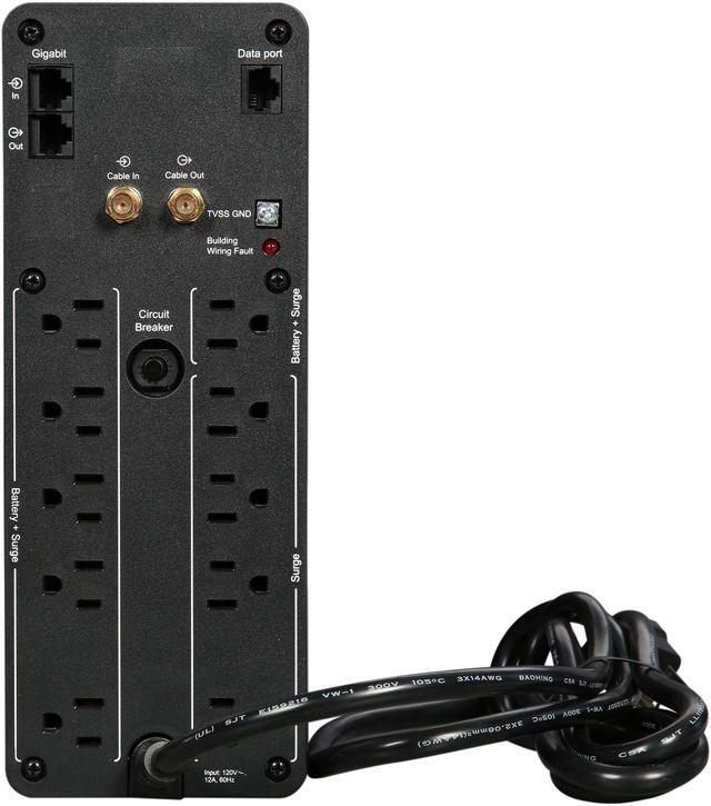 Alt view image 8 of 9 - APC BR1000MS Back-UPS Pro, 1000VA/600W, Tower, 120V, 10x NEMA 5-15R outlets, Sine Wave, AVR, USB Type A + C ports, LCD, User Replaceable Battery - Tower - 16 Hour Recharge - 3.70 Minute Stand-by