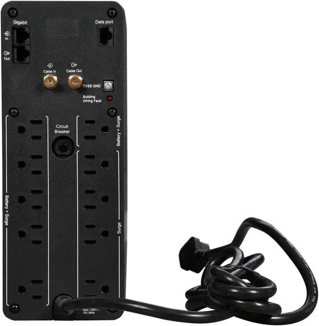 Alt view image 8 of 9 - APC BR1350MS Back-UPS Pro, 1350VA/810W, Tower, 120V, 10x NEMA 5-15R outlets, Sine Wave, AVR, USB Type A + C ports, LCD, User Replaceable Battery - Tower-16 Hour Recharge - 3.30 Minute Stand-by