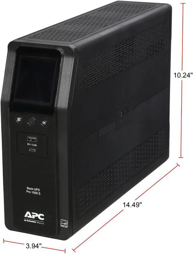 Alt view image 5 of 8 - APC BR1500MS 1500 VA SineWave 10 Outlets 2 USB Charging Ports Back-UPS Pro Battery Backup, Replaces BR1500G