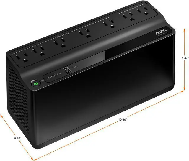Alt view image 3 of 7 - APC BE670M1 675VA 360 Watts 7 Outlets Uninterruptible Power Supply (UPS) with USB Charging Port (Stepup of BE600M1)