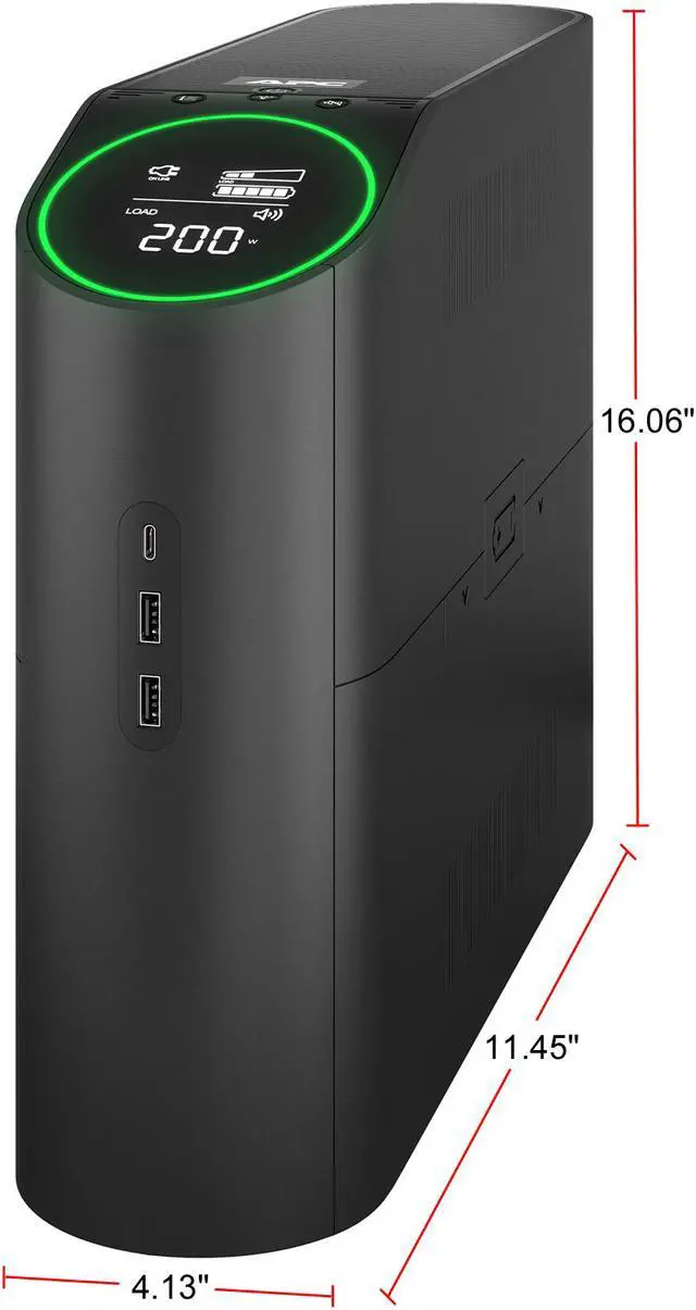 Alt view image 3 of 16 - APC Gaming UPS, 1500 VA Sine Wave UPS Battery Backup with AVR and (3) USB Charger Ports, BGM1500B, Back-UPS Pro Uninterruptible Power Supply