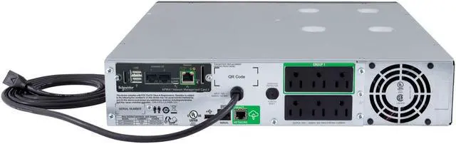 Alt view image 3 of 3 - APC SMT1500RM2UCNC  Smart-UPS, Line Interactive, 1500VA, Rackmount 2U, 120V, 6x NEMA 5-15R outlets, SmartConnect Port+Network Card, AVR, LCD - 2U Rack-mountable-AVR - 3 Hour Recharge -7.15Min stand by