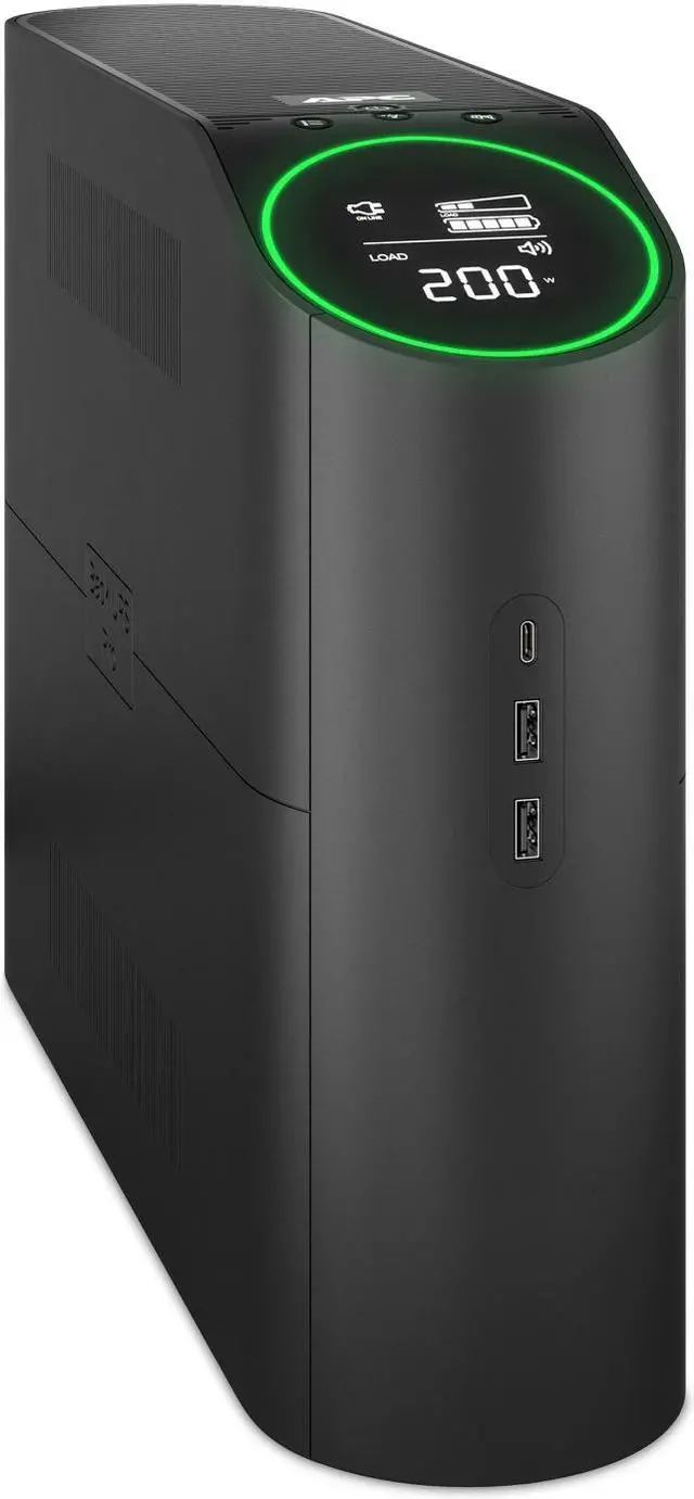 Alt view image 2 of 4 - APC BGM1500B-US Back-UPS Pro for Gaming, 1500VA/900W, Tower, 120V, 10x NEMA 5-15R outlets, RGB Lights, Pure Sine Wave, Midnight (Black)-Tower - 16 Hr Recharge -120 V Input- 120 V AC Output - Sin Wave -USB - 6 x NEMA 5-15R Receptacle(s)