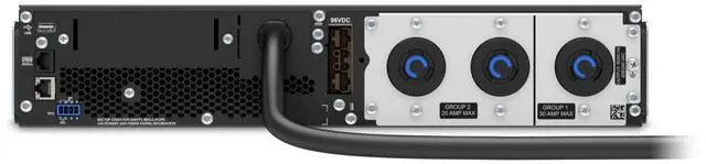 Alt view image 2 of 3 - APC Smart-UPS On-Line, 3kVA, Rackmount 2U, 208V, 2x L6-20R+1x L6-30R NEMA outlets, SmartSlot, Extended runtime, w/ Rail kit [TAA] - SRT3000RMXLTUS