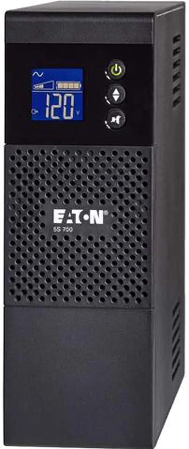 Main image of Eaton 5S700LCD 5S UPS 700 VA 420 Watt 120V Line-Interactive Battery Backup Tower USB LCD - Tower - 2 Minute Stand-by - 110 V AC Input - 115 V AC Output - 8 x NEMA 5-15R