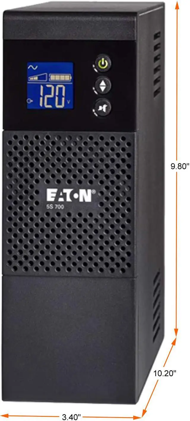 Alt view image 2 of 5 - Eaton 5S700LCD 5S UPS 700 VA 420 Watt 120V Line-Interactive Battery Backup Tower USB LCD - Tower - 2 Minute Stand-by - 110 V AC Input - 115 V AC Output - 8 x NEMA 5-15R