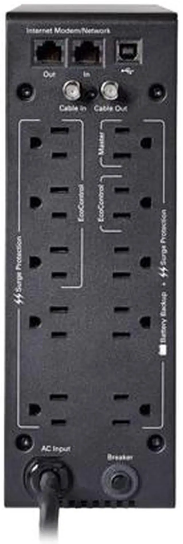 Alt view image 3 of 5 - Eaton 5S1000LCD 5S UPS 1000VA 600 Watt 120V LCD Line-Interactive Battery Backup ECO USB - Tower - 3 Minute Stand-by - 110 V AC Input - 115 V AC Output - 10 x NEMA 5-15R