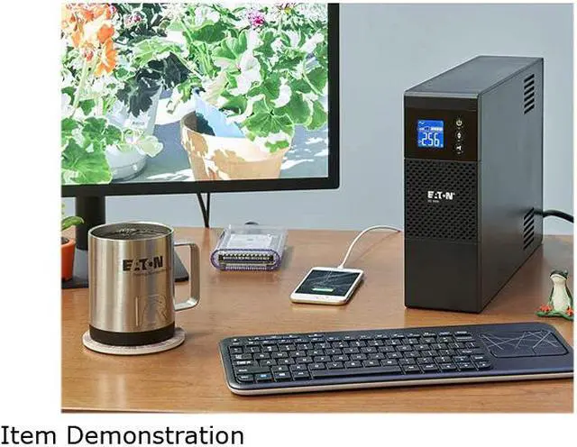 Alt view image 5 of 5 - Eaton 5S1000LCD 5S UPS 1000VA 600 Watt 120V LCD Line-Interactive Battery Backup ECO USB - Tower - 3 Minute Stand-by - 110 V AC Input - 115 V AC Output - 10 x NEMA 5-15R