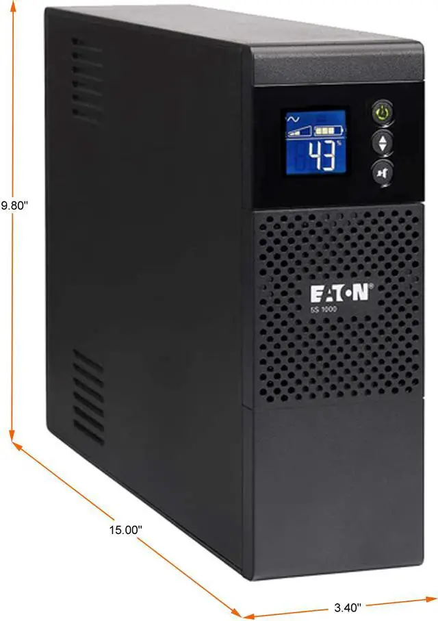 Alt view image 2 of 5 - Eaton 5S1000LCD 5S UPS 1000VA 600 Watt 120V LCD Line-Interactive Battery Backup ECO USB - Tower - 3 Minute Stand-by - 110 V AC Input - 115 V AC Output - 10 x NEMA 5-15R