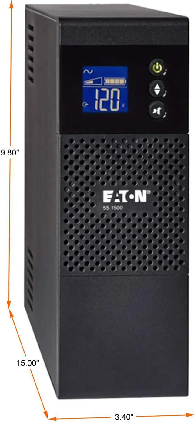 Alt view image 2 of 5 - Eaton 5S1500LCD 5S UPS 1500VA 900 Watt 120V LCD Line-Interactive Battery Backup ECO USB - Tower - 2 Minute Stand-by - 110 V AC Input - 115 V AC Output - 10 x NEMA 5-15R