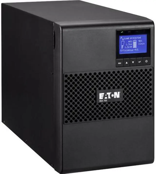 Main image of Eaton 9SX700 9SX 700VA 630W 120V Online Double-Conversion UPS - 6 NEMA 5-15R Outlets, Cybersecure Network Card Option, Extended Run, Tower - Tower - 5.80 Minute Stand-by - 120 V AC Input - 100 V AC