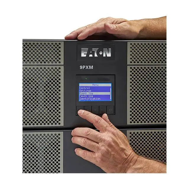 Alt view image 3 of 5 - Eaton 9PXM12S16K-PD 9PXM UPS, 16 kVA scalable to 20 kVA (N+1), Hardwired input, Outputs: (4) 5-20R, (2) L6-30R, (2) L6-20R, (2) L14-30R, 208-240V, Rack/Tower, 21U