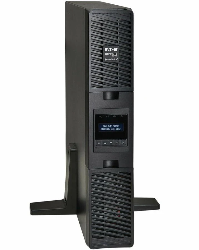 Alt view image 5 of 7 - Eaton Tripp Lite Series SmartOnline 3000VA 2700W 120V Double-Conversion Sine Wave UPS - 7 Outlets - Extended Run - Network Card Option - LCD, USB, DB9 - 2U Rack/Tower - TAA - SU3000RTXLCD2UTAA