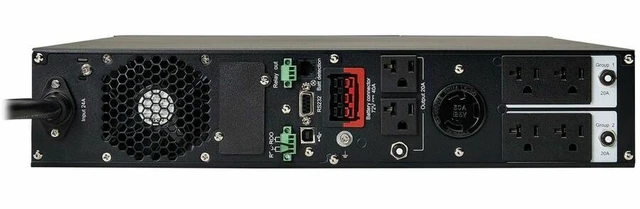 Alt view image 7 of 7 - Eaton Tripp Lite Series SmartOnline 3000VA 2700W 120V Double-Conversion Sine Wave UPS - 7 Outlets - Extended Run - Network Card Option - LCD, USB, DB9 - 2U Rack/Tower - TAA - SU3000RTXLCD2UTAA