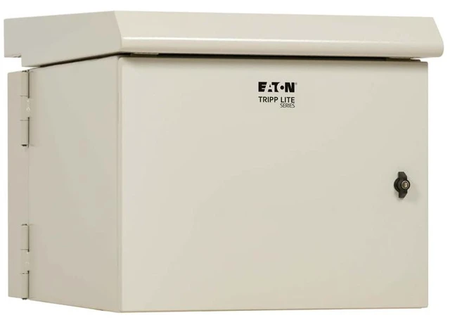 Main image of Eaton Tripp Lite Series SmartRack Industrial Enclosure NEMA 3R Wall Mount - Metal Locking Hinged - Back Fan - Thermal Switch - 32 in. Depth - 9U - Gray - SRN3RG9USDP