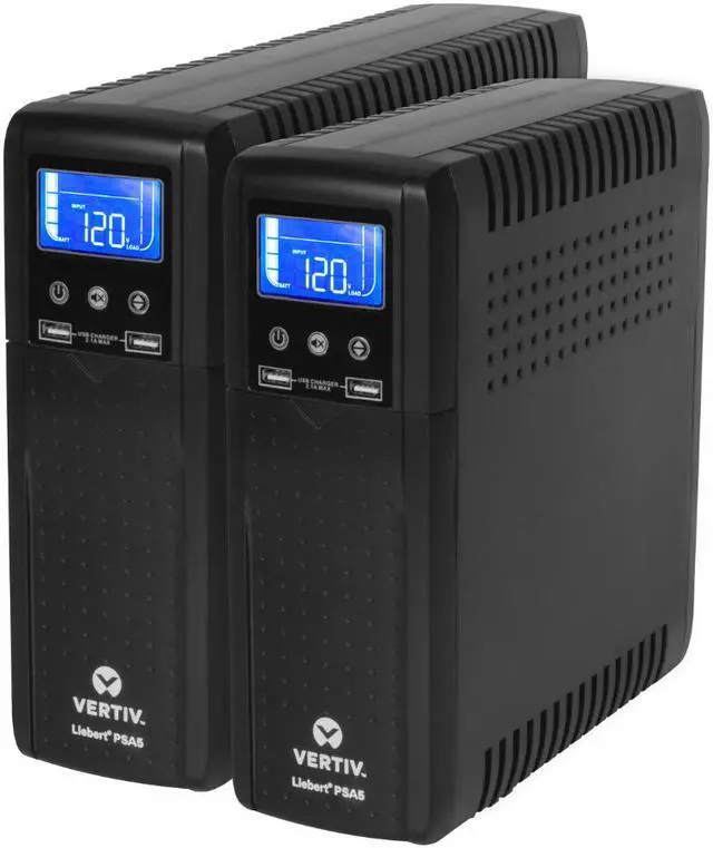 Alt view image 4 of 5 - Vertiv Liebert PSA5-1000MT120, 1000VA/600W 120V Uninterruptible Power Supply, 10 Outlets, USB Charging, Line Interactive, AVR, Battery Backup with Surge Protection