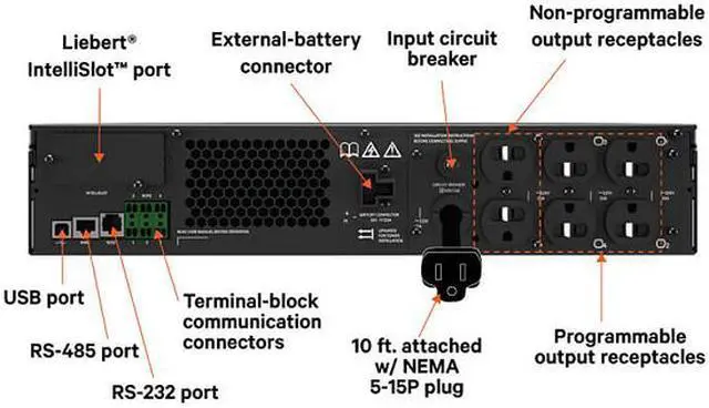 Alt view image 6 of 6 - Vertiv Liebert GXT5 500VA 120V UPS with SNMP/Webcard GXT5-500LVRT2UXLN